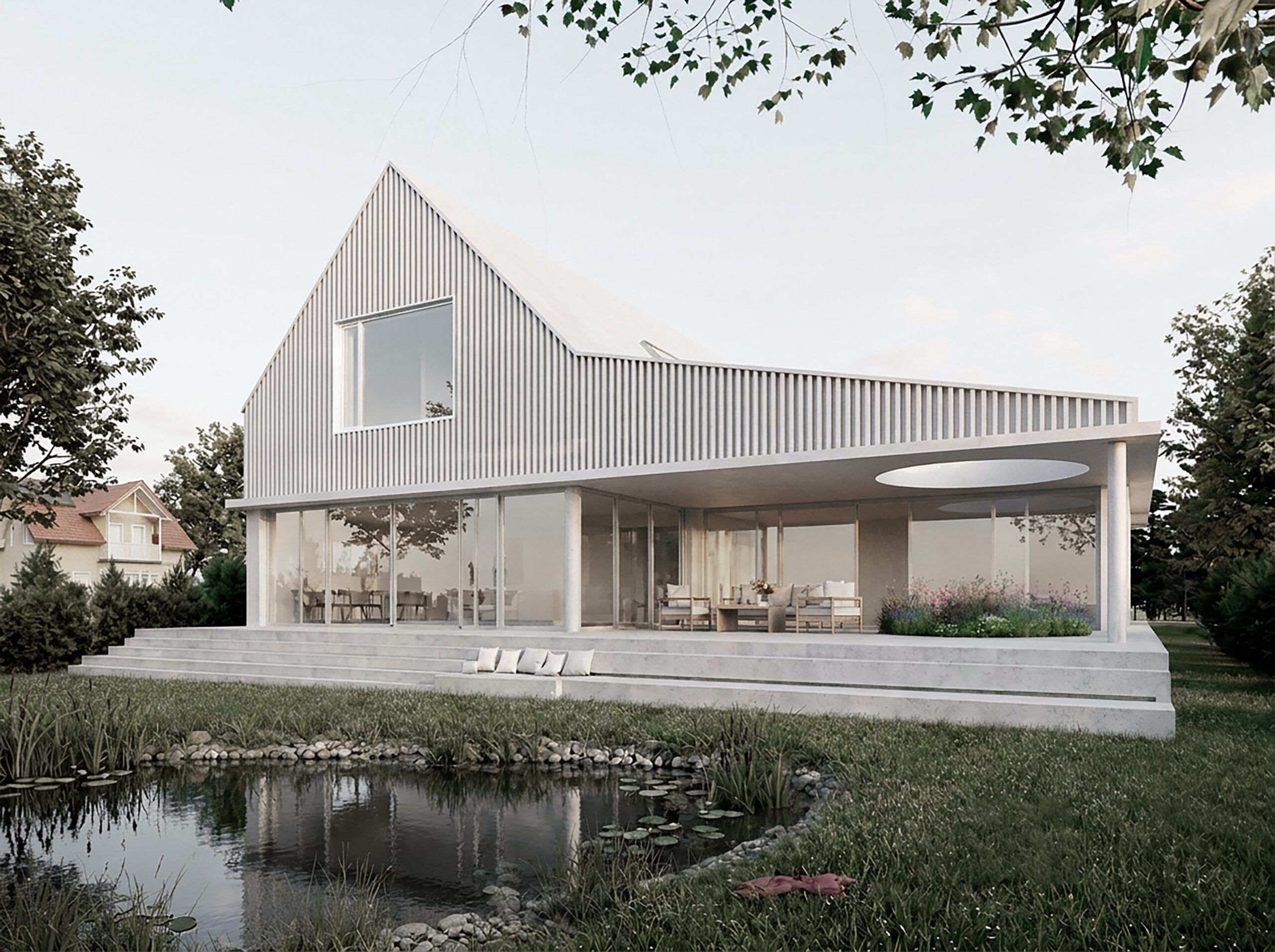 Haus im Grünen Gartenansicht